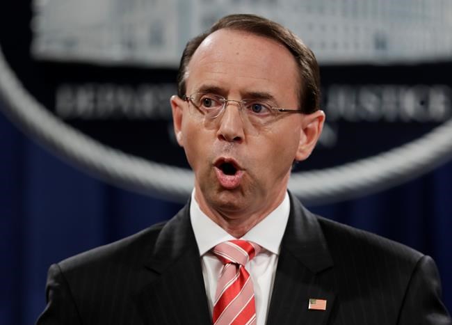 The Latest: Trump doesn't say if he plans to fire Rosenstein | iNFOnews.ca