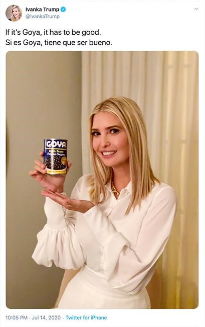 Ivanka Trump defends Goya post that watchdogs call unethical | iNFOnews.ca