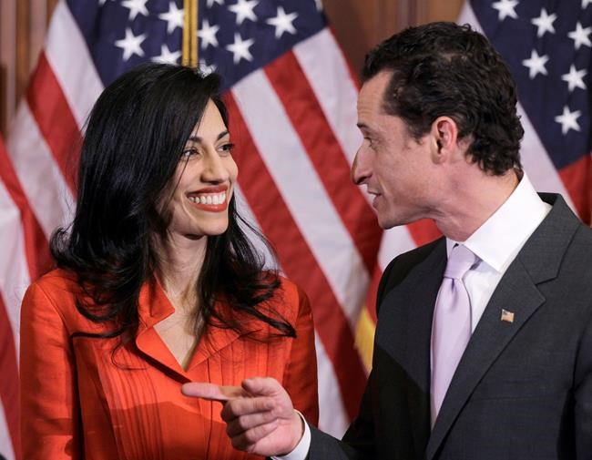 Clinton aide Abedin dumps husband Weiner over new scandal | iNFOnews.ca