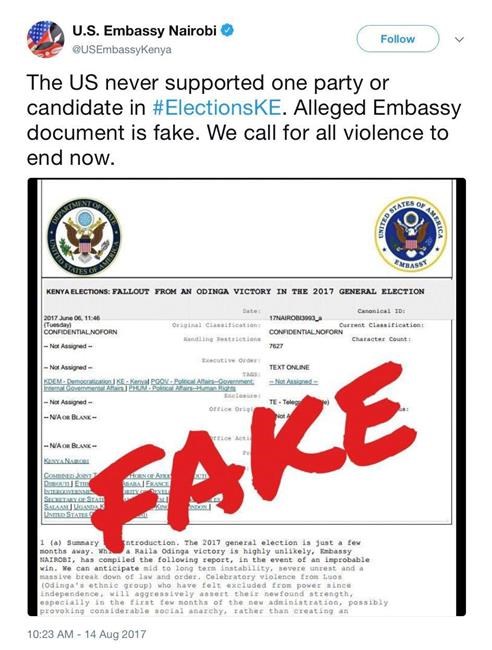 After 2017 election, US poised to fight fake news - in Kenya | iNFOnews.ca