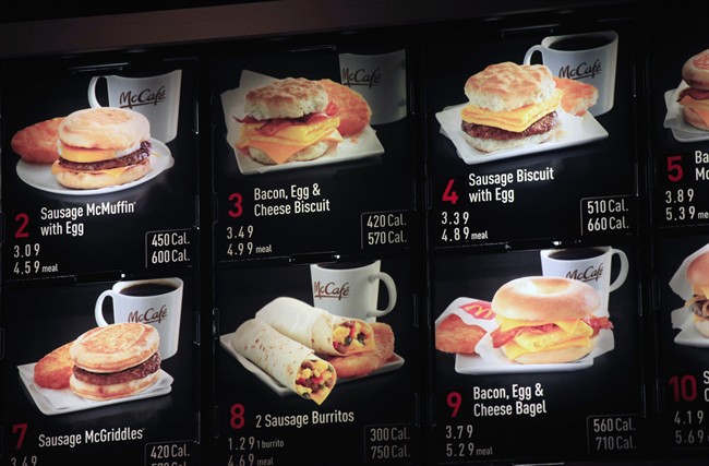 Calorie labels on menus delayed again - to next year | iNFOnews.ca CP36890510