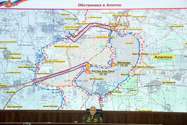 Russia, Syria halt Aleppo airstrikes ahead of 8-hour lull | iNFOnews.ca CP274363393