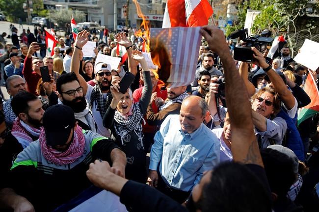 Protesters blast former US envoy to Lebanon near US Embassy | iNFOnews.ca