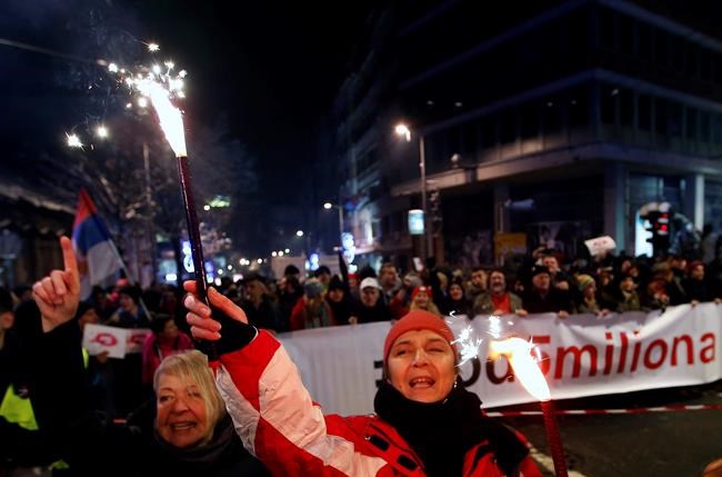 Thousands march through snowy streets for Serbian democracy | iNFOnews.ca