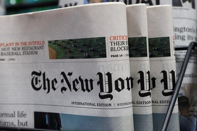 NY Times to move some staff from Hong Kong, citing new law | iNFOnews.ca CP2131610401