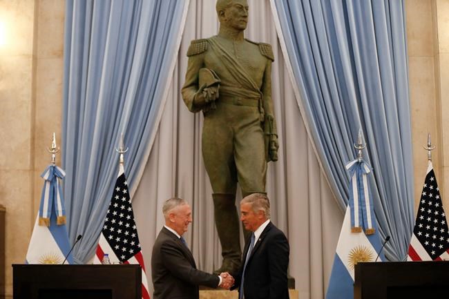 Mattis says US will work more closely with Argentina | iNFOnews.ca CP264257357