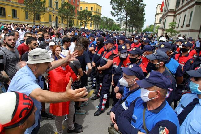 Albanian protesters, police clash over theatre demolition | iNFOnews.ca
