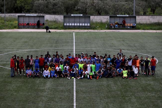 Migrants on the island of Lesbos find refuge on soccer field | iNFOnews.ca Migrants on the island of Lesbos find refuge on soccer field | iNFOnews.ca