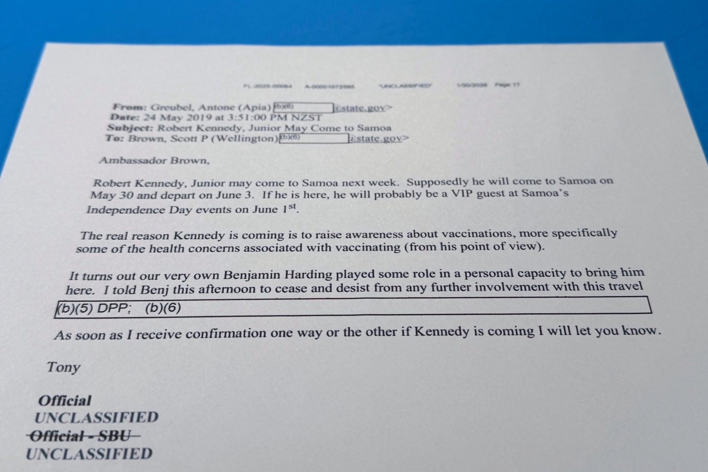 Newly obtained emails undermine RFK Jr.'s testimony about 2019 Samoa trip before measles outbreak | iNFOnews.ca Newly obtained emails undermine RFK Jr.'s testimony about 2019 Samoa trip before measles outbreak | iNFOnews.ca