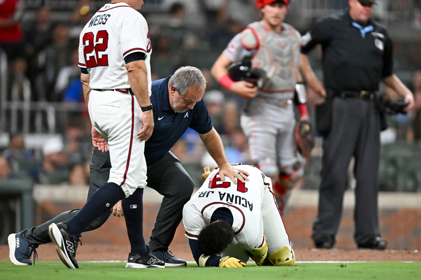 Braves' star Acuña day-to-day after fouling ball off left leg | iNFOnews.ca