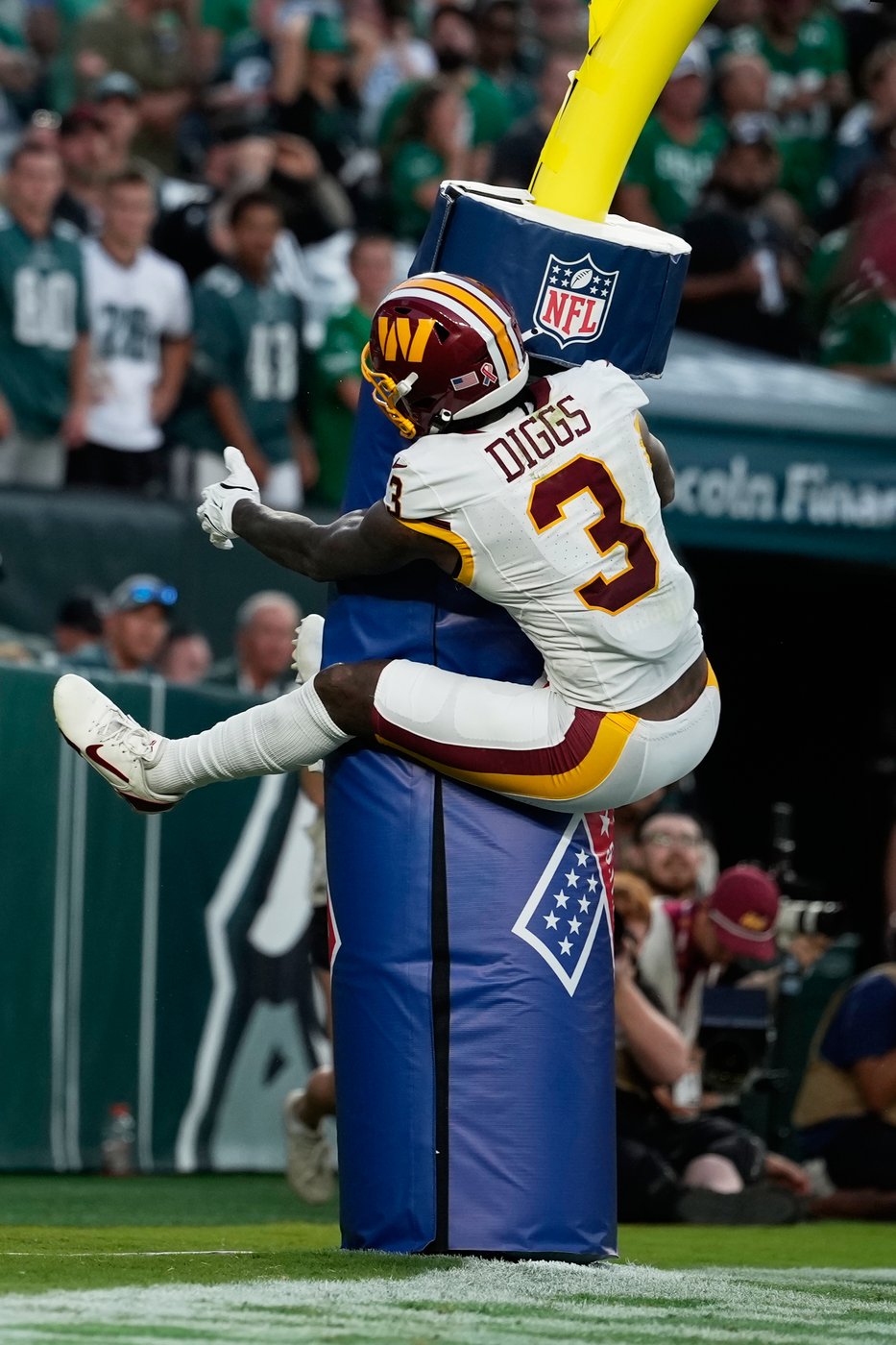 Stefon Diggs hugs the goalpost and gets flagged for costly penalty in Commanders' loss to Eagles | iNFOnews.ca Stefon Diggs hugs the goalpost and gets flagged for costly penalty in Commanders' loss to Eagles | iNFOnews.ca