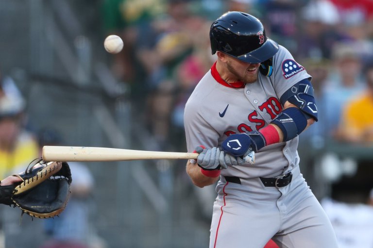 Curtis Mead leaves after being hit on the wrist by a pitch in 2nd at-bat with Red Sox | iNFOnews.ca