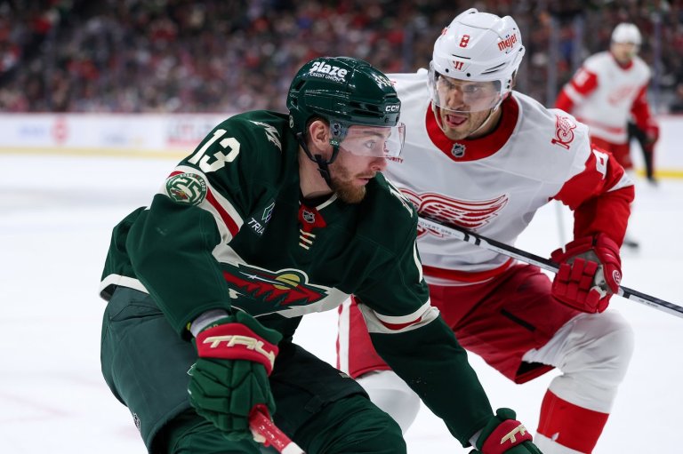 Kaprizov scores second goal of game in OT to lift Wild past Red Wings, 4-3 | iNFOnews.ca