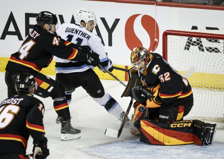 Wolf's 28-save shutout leads Calgary Flames to 2-0 win over Utah Mammoth | iNFOnews.ca