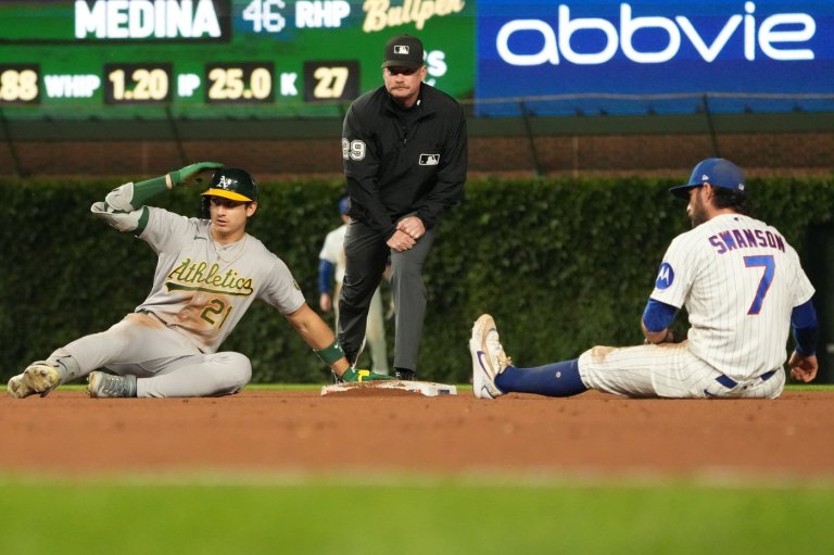 Kurtz drives in winning run in 10th as A's beat Cubs 5-4; Chicago's Happ reaches 1,000 career hits | iNFOnews.ca