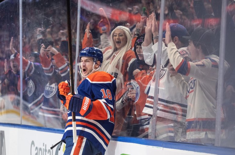 Hyman scores, Oilers come back to beat Sharks 4-3 in overtime | iNFOnews.ca