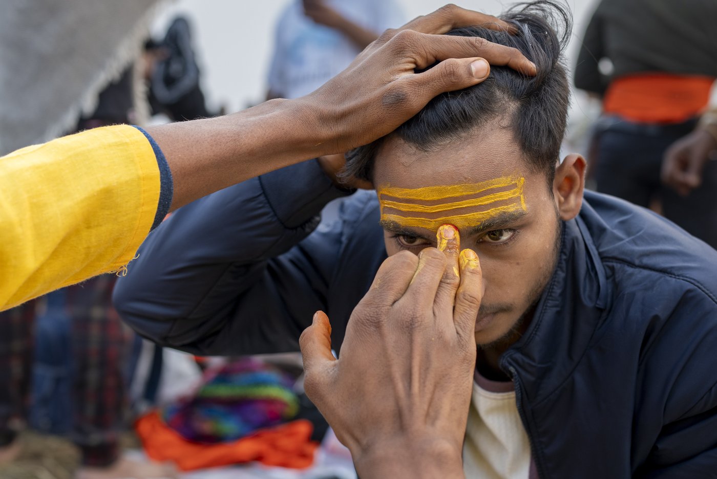 Sacred strokes of color on foreheads are a major display of Hinduism at India’s Maha Kumbh festival | iNFOnews.ca Sacred strokes of color on foreheads are a major display of Hinduism at India’s Maha Kumbh festival | iNFOnews.ca