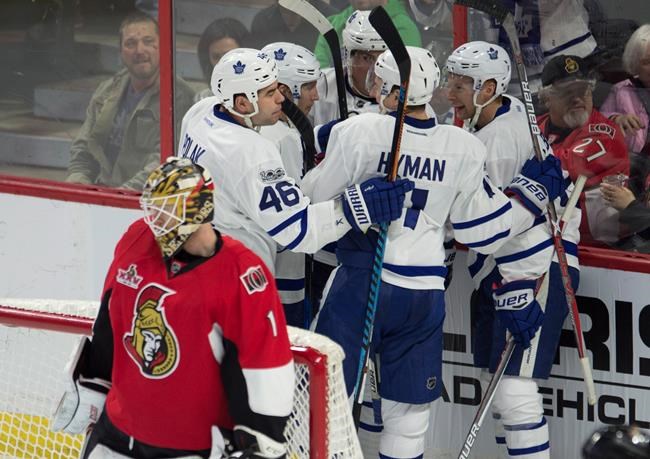 Kadri scores twice, McElhinney makes 35 saves as Leafs beat Senators | iNFOnews.ca Kadri scores twice, McElhinney makes 35 saves as Leafs beat Senators | iNFOnews.ca
