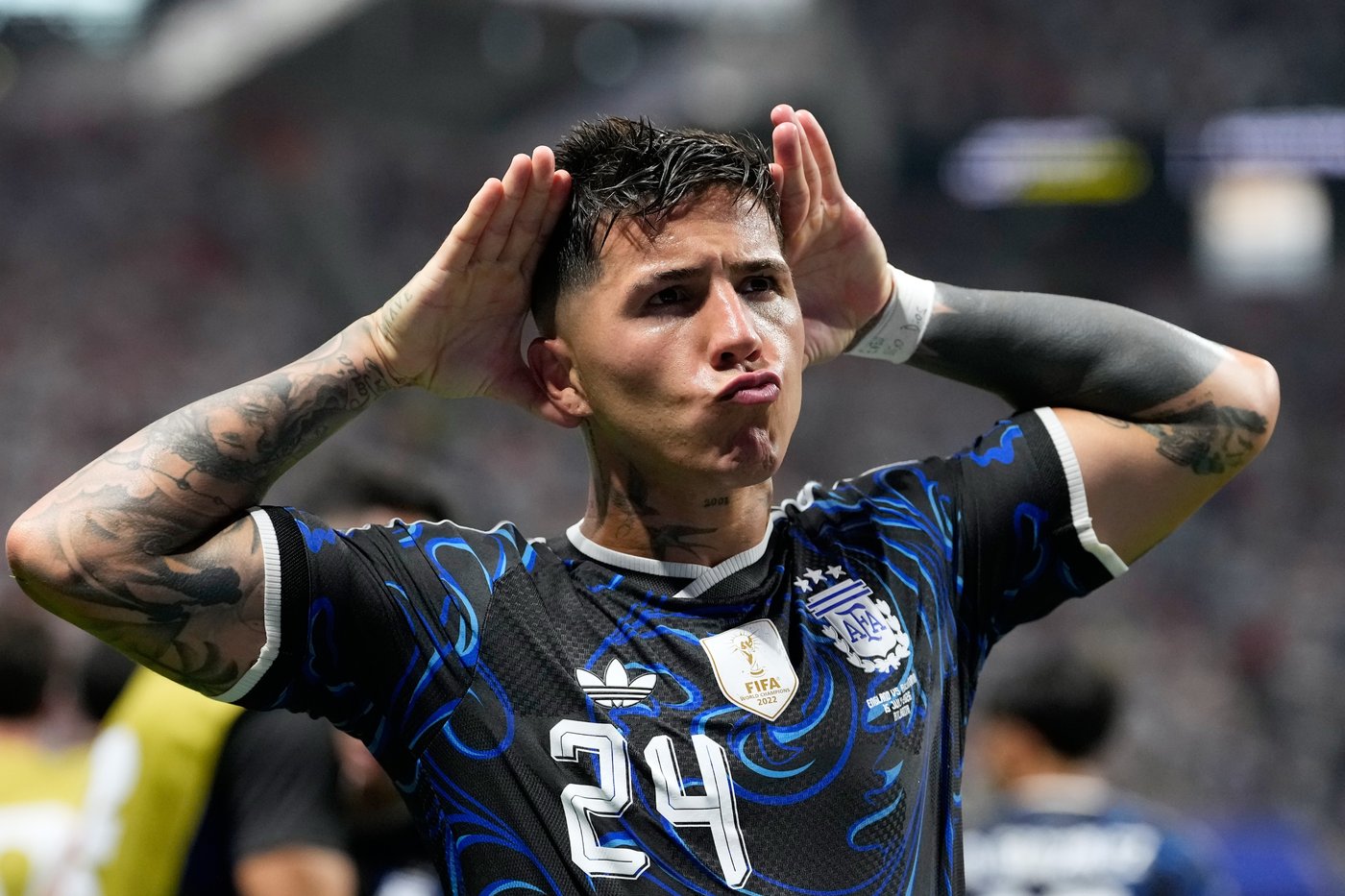Argentine golfer at British Open makes ear-cup gesture to mimic Enzo's World Cup goal celebration | iNFOnews.ca Argentine golfer at British Open makes ear-cup gesture to mimic Enzo's World Cup goal celebration | iNFOnews.ca
