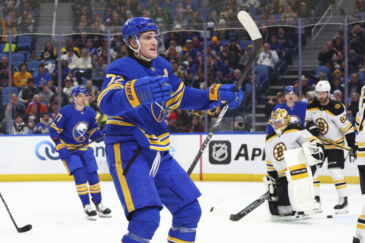 Thompson and Peterka each score hat tricks in 7-2 Sabres win over the Bruins | iNFOnews.ca Thompson and Peterka each score hat tricks in 7-2 Sabres win over the Bruins | iNFOnews.ca