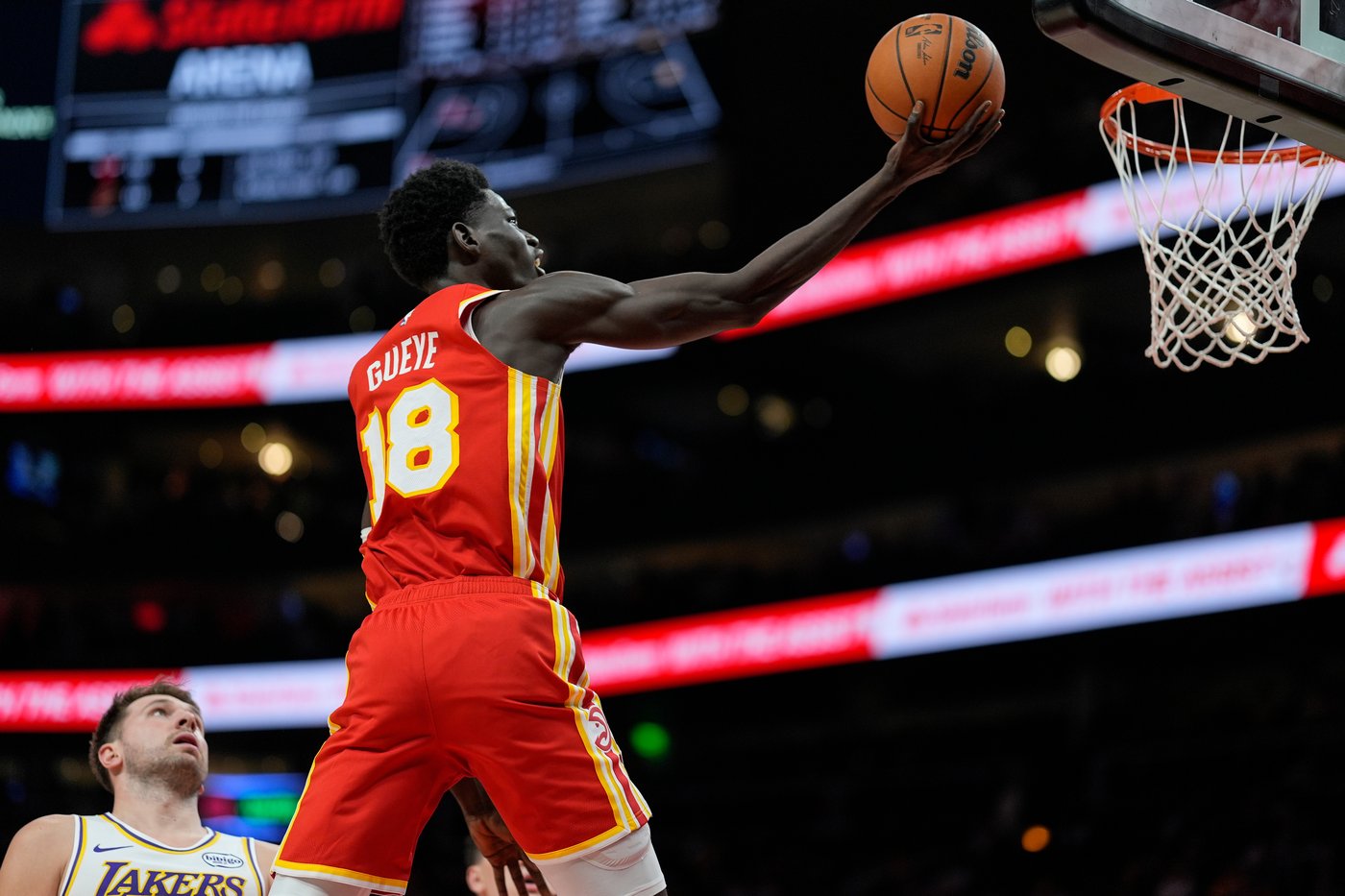 Banged-up Hawks roll to a 122-102 victory over the Lakers as Gueye scores a career-high 21 points | iNFOnews.ca Banged-up Hawks roll to a 122-102 victory over the Lakers as Gueye scores a career-high 21 points | iNFOnews.ca