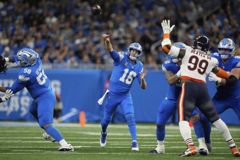 Goff throws 5 TDs, 3 to St. Brown, and Lions bounce back with 52-21 win over Ben Johnson-led Bears | iNFOnews.ca