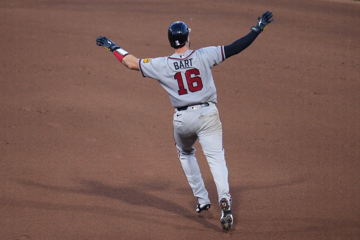 Bart's 2-run homer helps Atlanta to 3-0 win after Braves end Pirates' combined perfect-game bid | iNFOnews.ca Bart's 2-run homer helps Atlanta to 3-0 win after Braves end Pirates' combined perfect-game bid | iNFOnews.ca