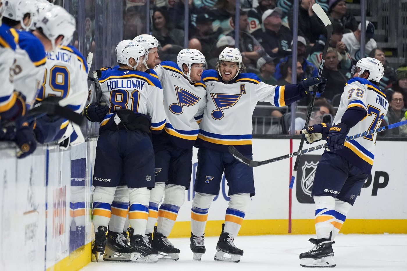 Jordan Kyrou scores twice as Blues spoil Kraken's home opener with 3-2 win | iNFOnews.ca