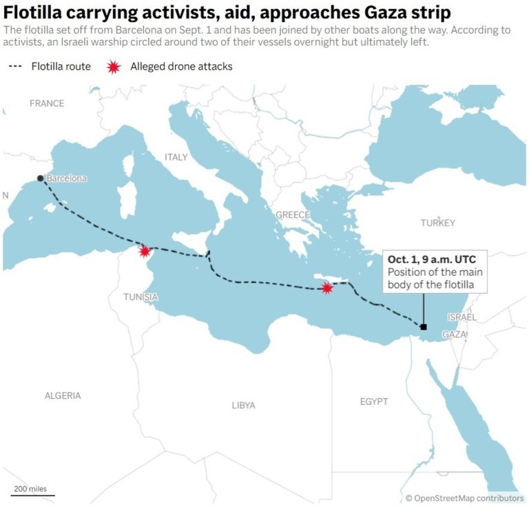 Activists on a flotilla approach Gaza and say they are ready for a possible Israeli interception | iNFOnews.ca