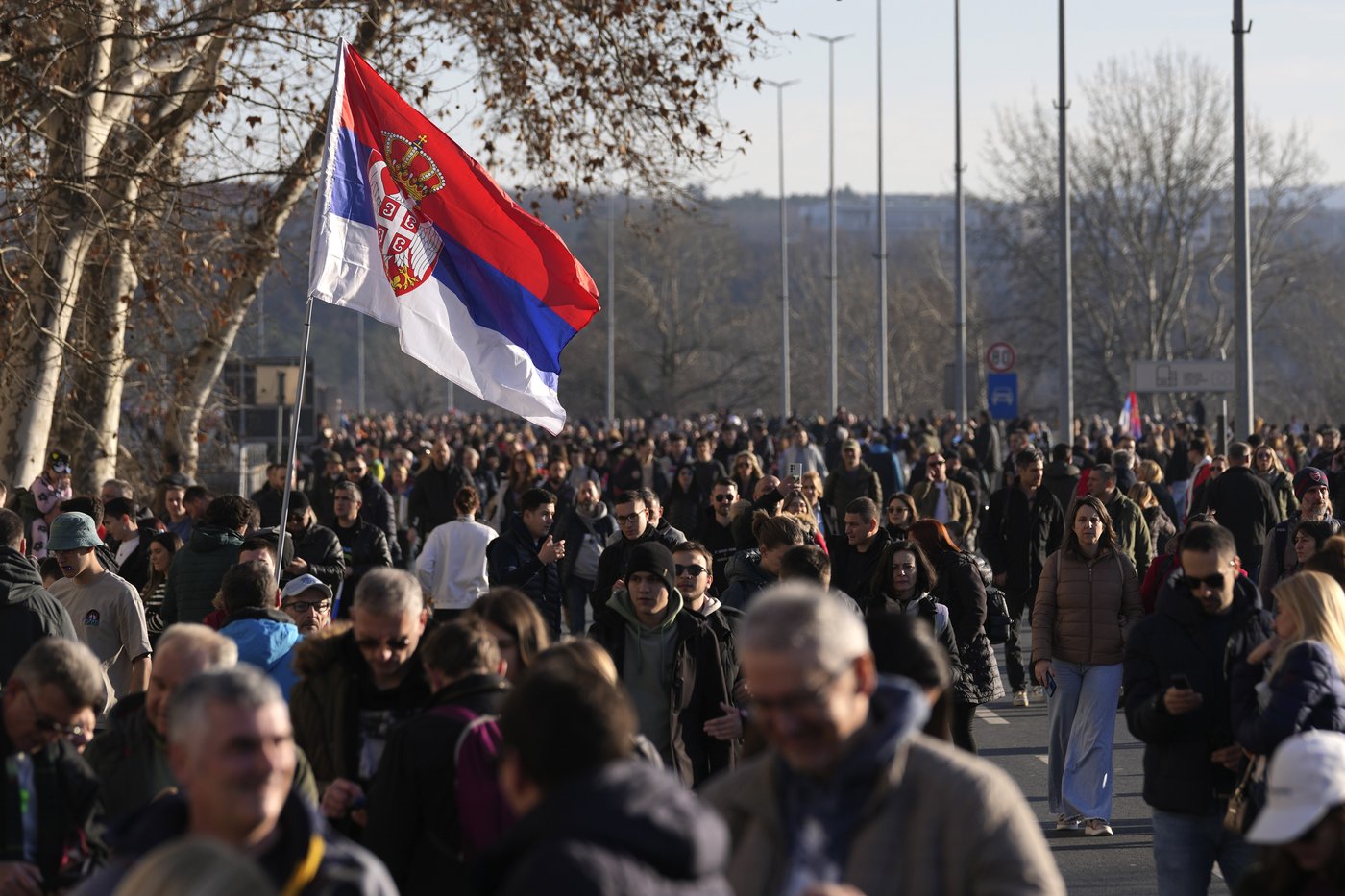 Serbia's students lead Danube bridge blockades as protest draws tens of thousands calling for change | iNFOnews.ca