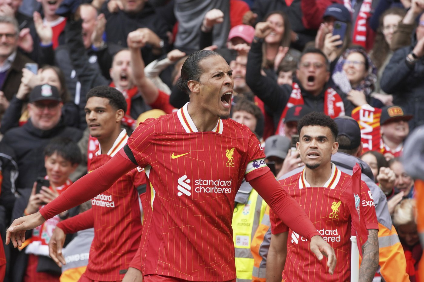 Late Van Dijk goal sees Liverpool move to within six points of the Premier League title | iNFOnews.ca Late Van Dijk goal sees Liverpool move to within six points of the Premier League title | iNFOnews.ca