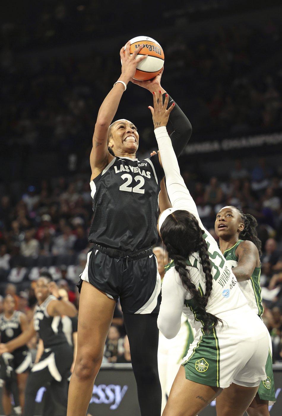 A'ja Wilson scores 21 after snagging third MVP award, helps Aces beat Storm 78-67 in playoff opener | iNFOnews.ca