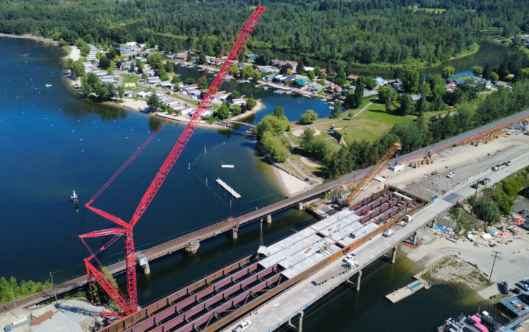 A bridge under construction.