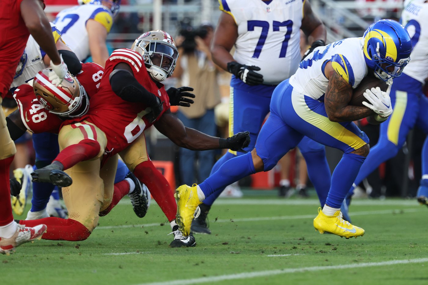 Injury-riddled 49ers defense crumbles as Rams score 6 touchdowns in blowout win | iNFOnews.ca Injury-riddled 49ers defense crumbles as Rams score 6 touchdowns in blowout win | iNFOnews.ca
