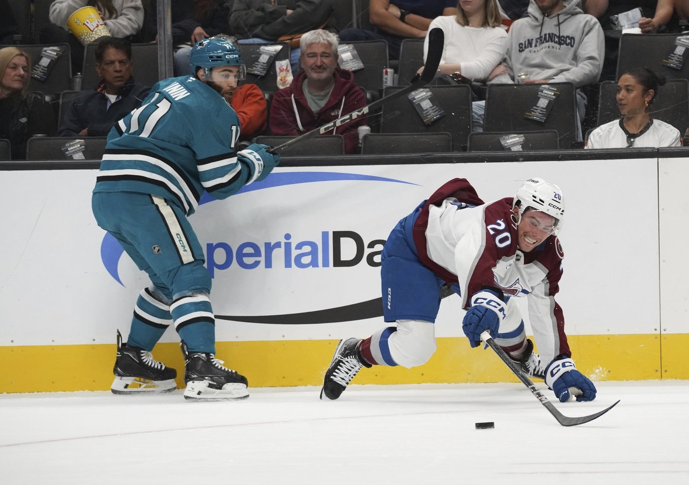 Colton scores twice, Annunen makes 25 saves to help Avalanche beat winless Sharks 4-1 | iNFOnews.ca Colton scores twice, Annunen makes 25 saves to help Avalanche beat winless Sharks 4-1 | iNFOnews.ca
