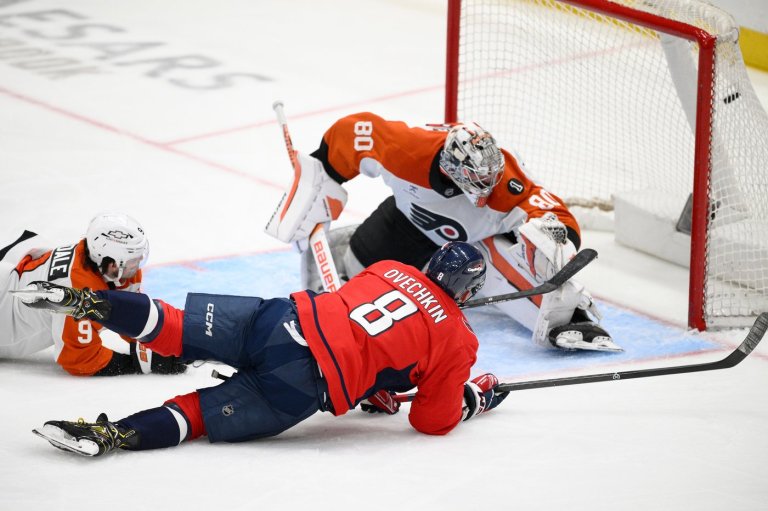 Alex Ovechkin scores twice, hitting 30 goals for 20th season, as Capitals beat Flyers 6-4 | iNFOnews.ca