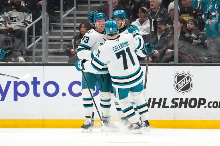 Celebrini extends point streak to 12 games as Sharks beat Kings 4-3 in overtime | iNFOnews.ca