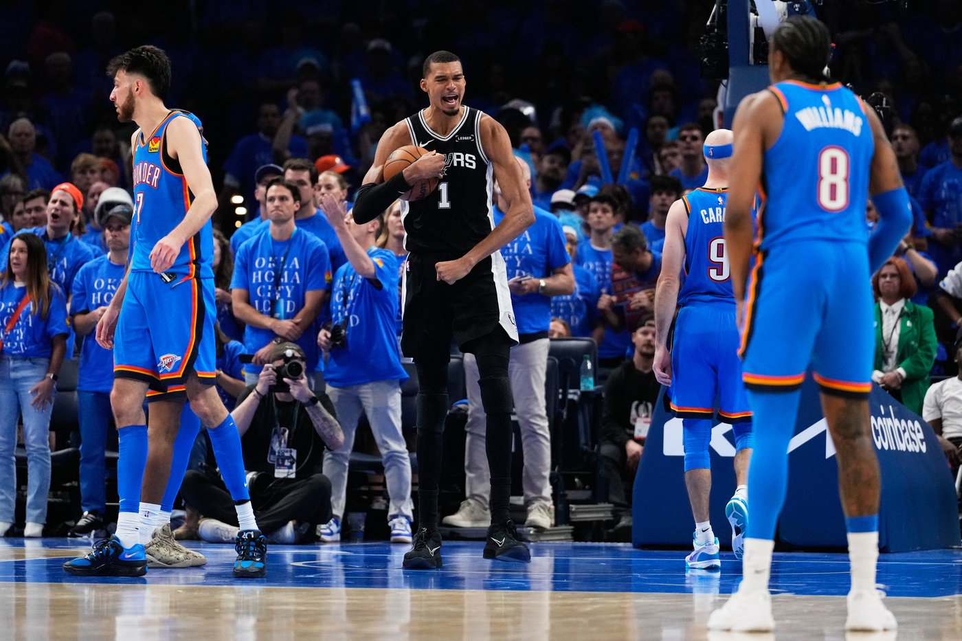 Wembanyama has 41 points, 24 rebounds and Spurs top Thunder 122-115 in 2OT to open West finals | iNFOnews.ca