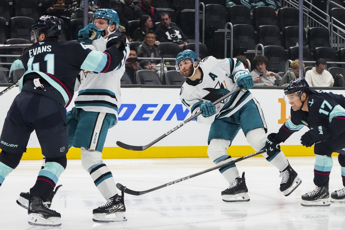 Mikael Granlund and Jake Walman set up all the goals for the Sharks in 4-2 win over the Kraken | iNFOnews.ca