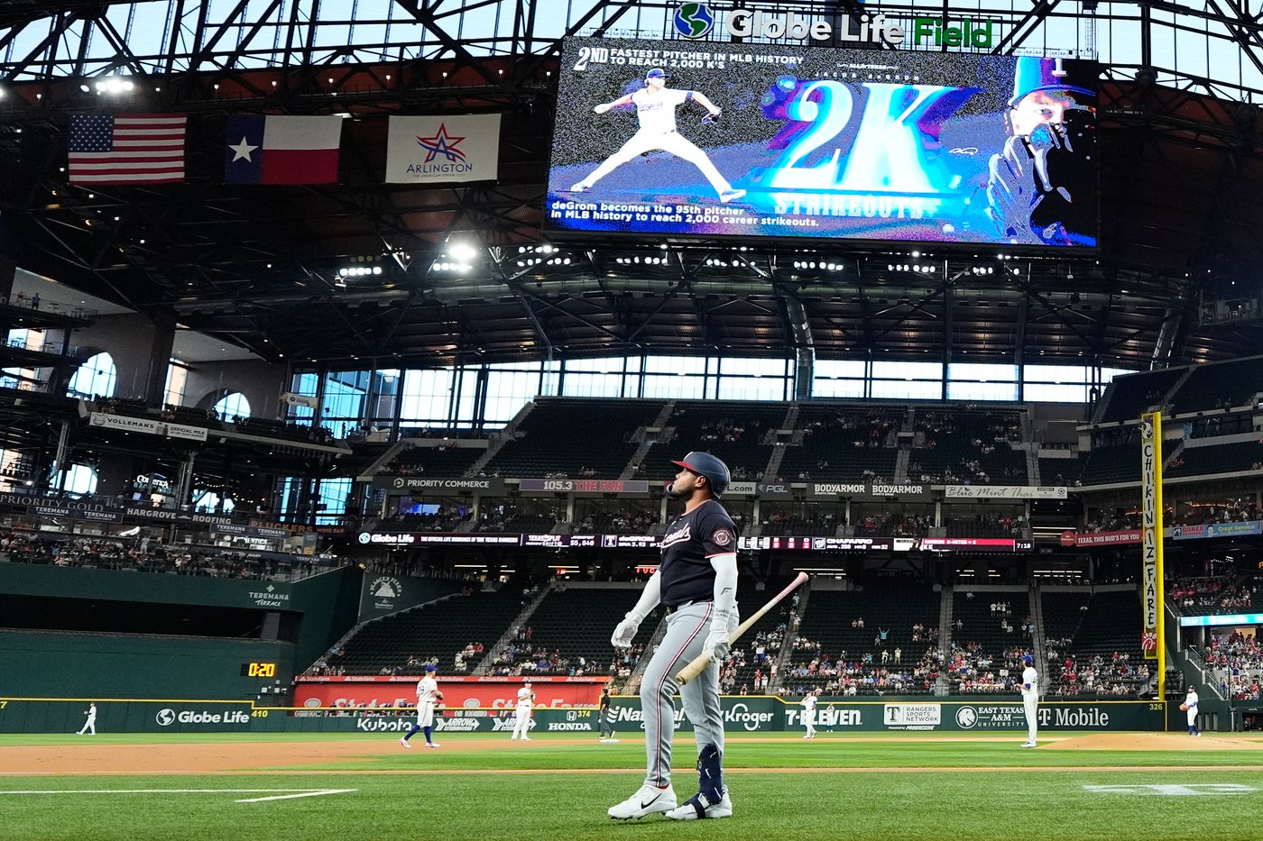 Rangers' Jacob deGrom surpasses 2,000 K's and combines with 3 on 1-hitter in 2-0 win over Nationals | iNFOnews.ca Rangers' Jacob deGrom surpasses 2,000 K's and combines with 3 on 1-hitter in 2-0 win over Nationals | iNFOnews.ca