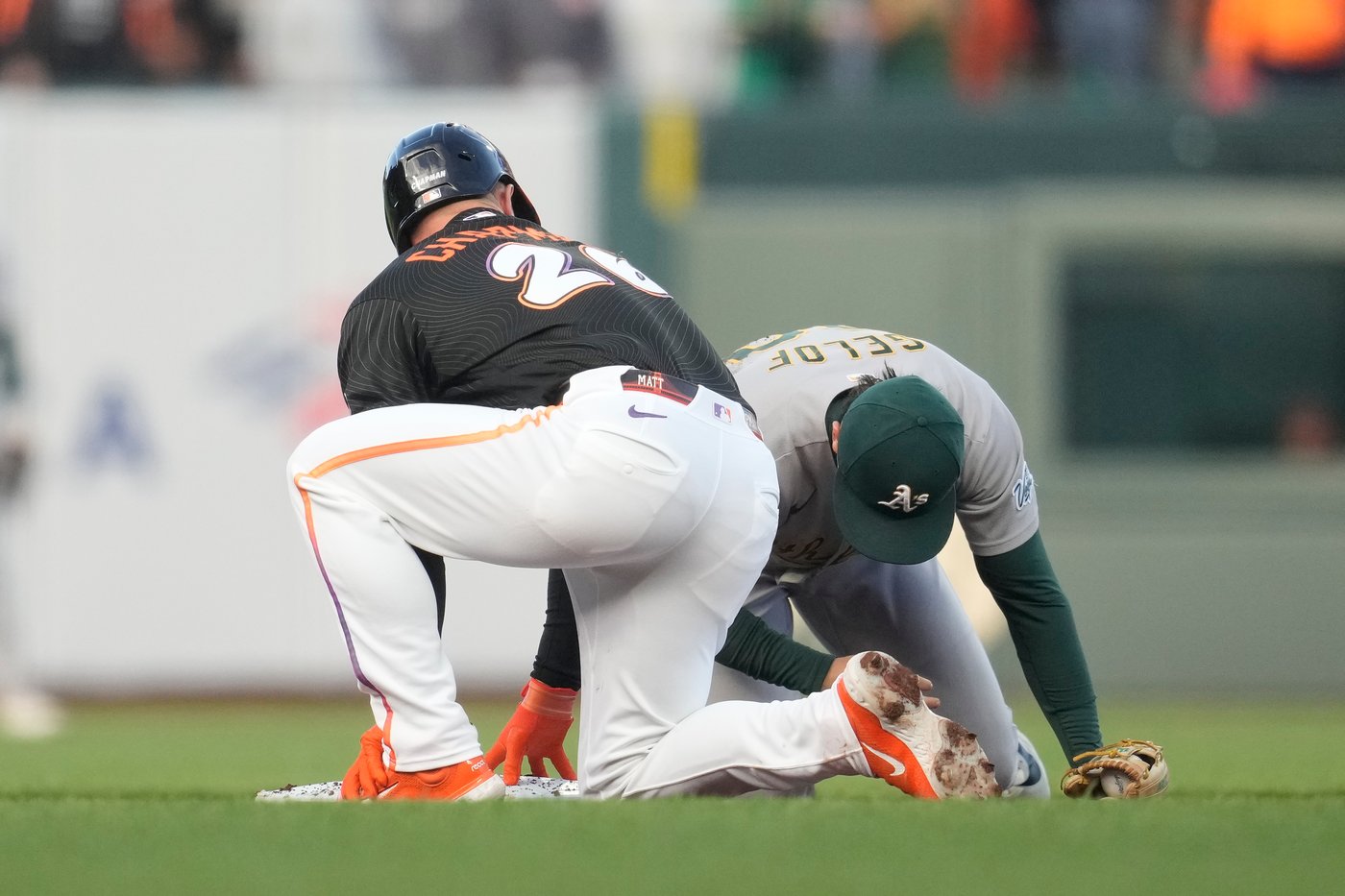 Athletics' Zack Gelof loses hit streak at 24 games after getting spiked on his right hand | iNFOnews.ca Athletics' Zack Gelof loses hit streak at 24 games after getting spiked on his right hand | iNFOnews.ca