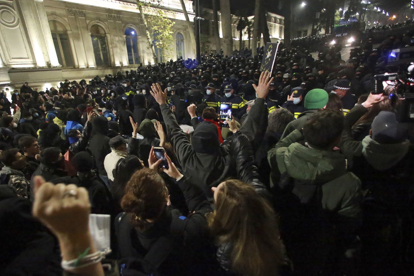 Protesters gather for third night of demonstrations after Georgia announces suspension of EU talks | iNFOnews.ca