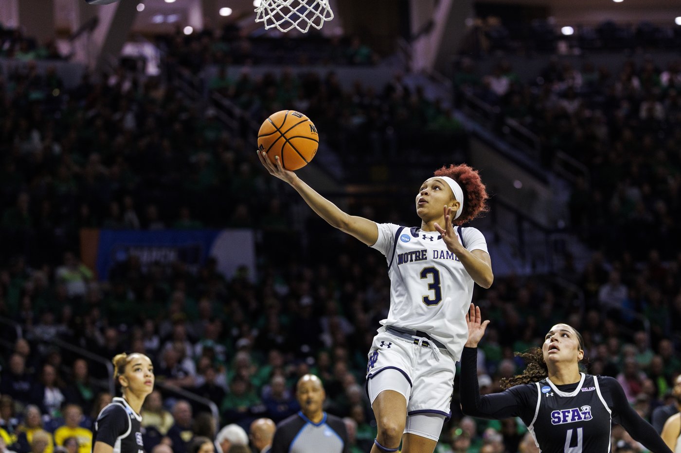 Notre Dame races past Stephen F. Austin in NCAA women's tourney, but Miles leaves with injury | iNFOnews.ca