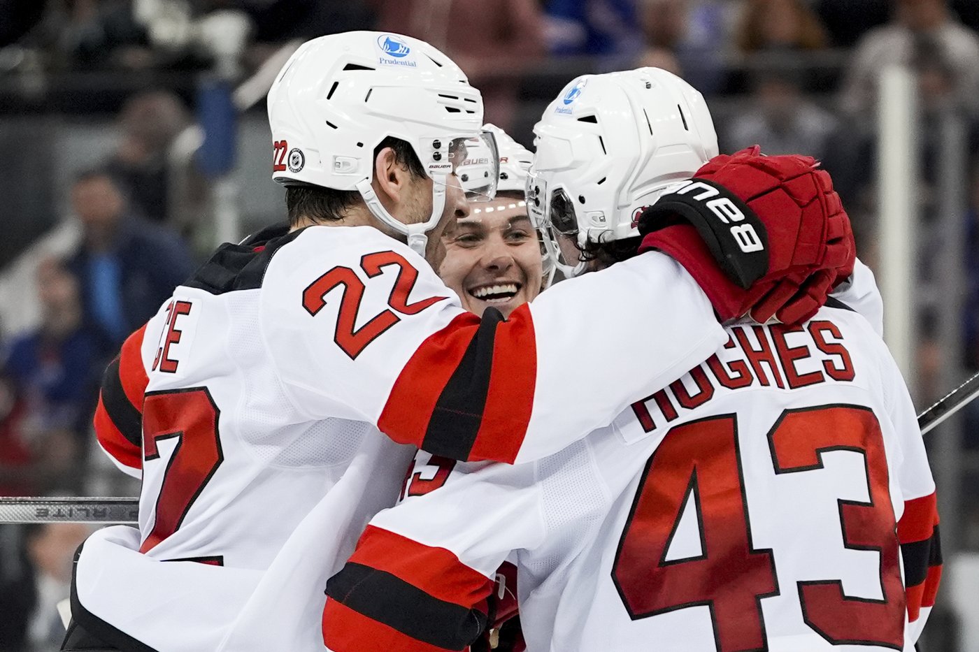 Jesper Bratt has goal and 3 assists, Jack Hughes scores 2 as Devils beat reeling Rangers 5-1 | iNFOnews.ca