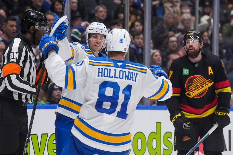 Blues keep playoff hopes alive by beating struggling Canucks 3-1 | iNFOnews.ca