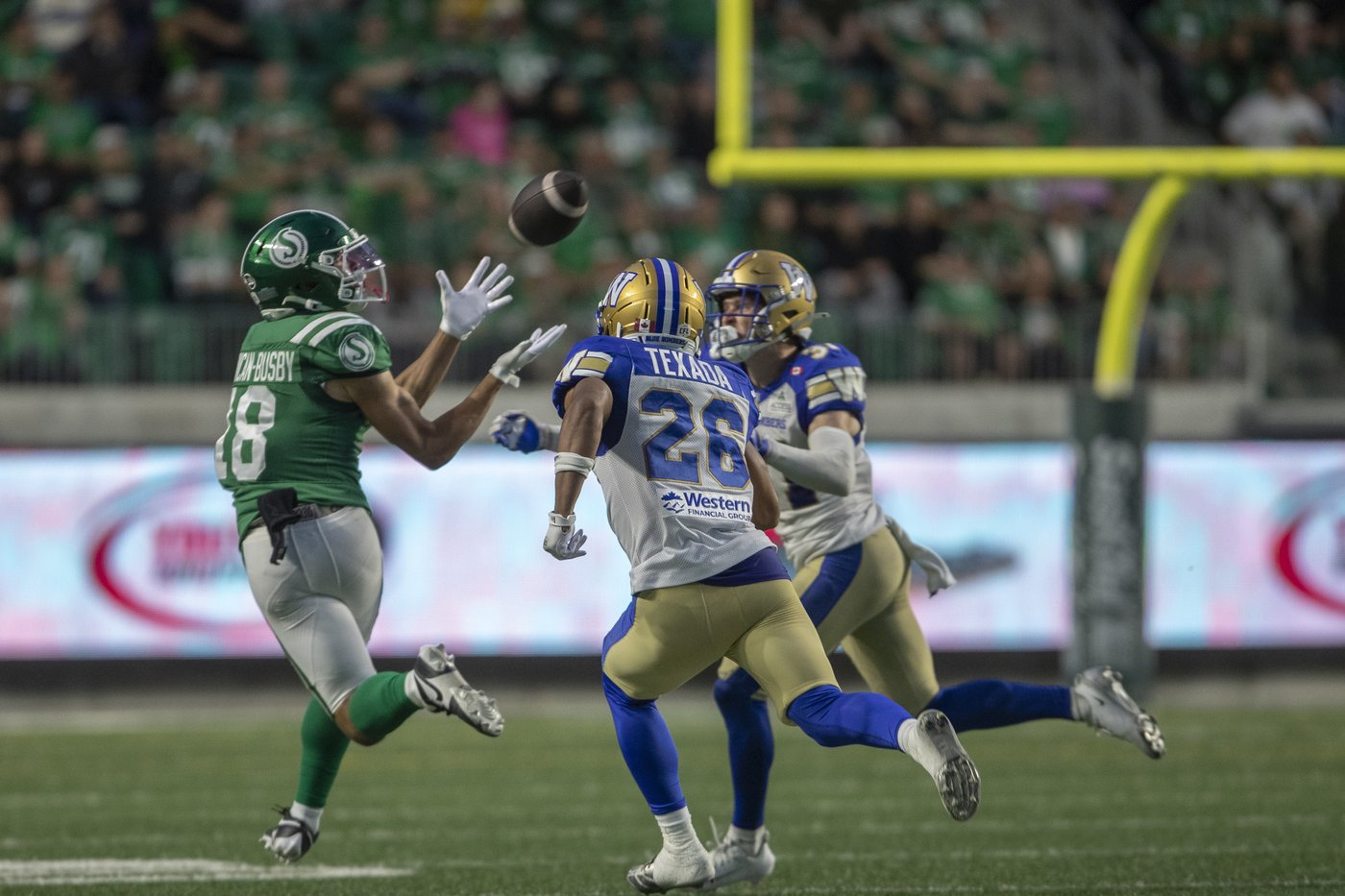 Stevens scores 3 touchdowns as Roughriders beat Blue Bombers 32-26 in OT thriller | iNFOnews.ca Stevens scores 3 touchdowns as Roughriders beat Blue Bombers 32-26 in OT thriller | iNFOnews.ca
