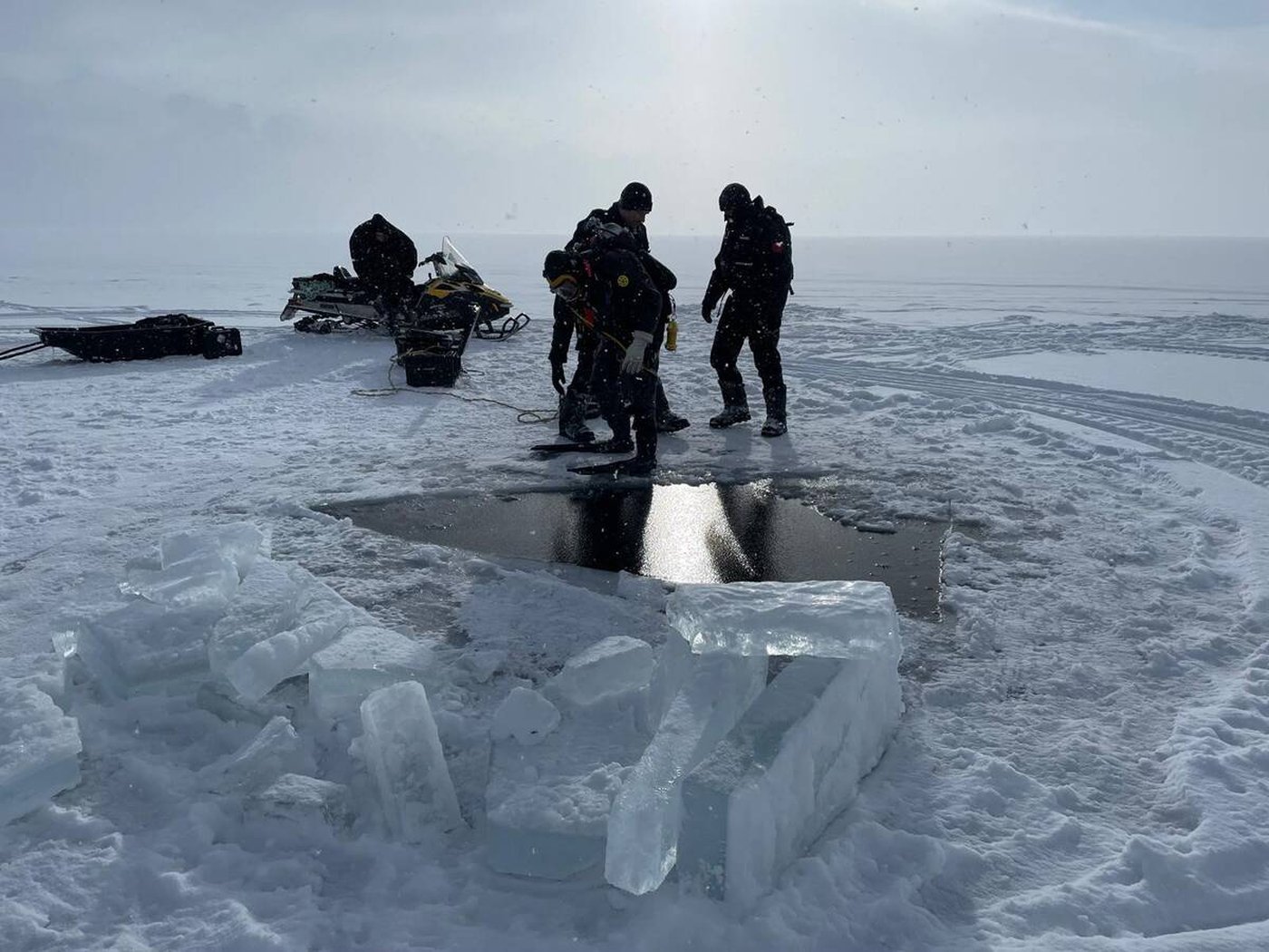 Two snowmobilers die after falling through ice in central B.C.: police | iNFOnews.ca