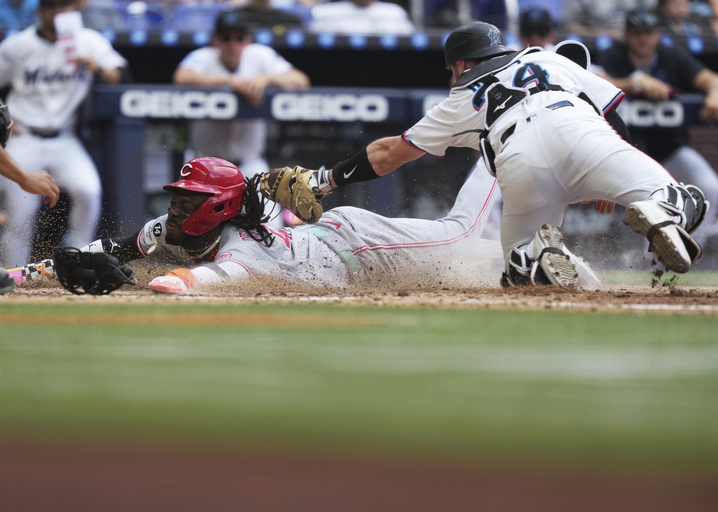 Wynns is a triple shy of the cycle, Singer strikes out 8 as Reds beat Marlins 5-2 | iNFOnews.ca Wynns is a triple shy of the cycle, Singer strikes out 8 as Reds beat Marlins 5-2 | iNFOnews.ca