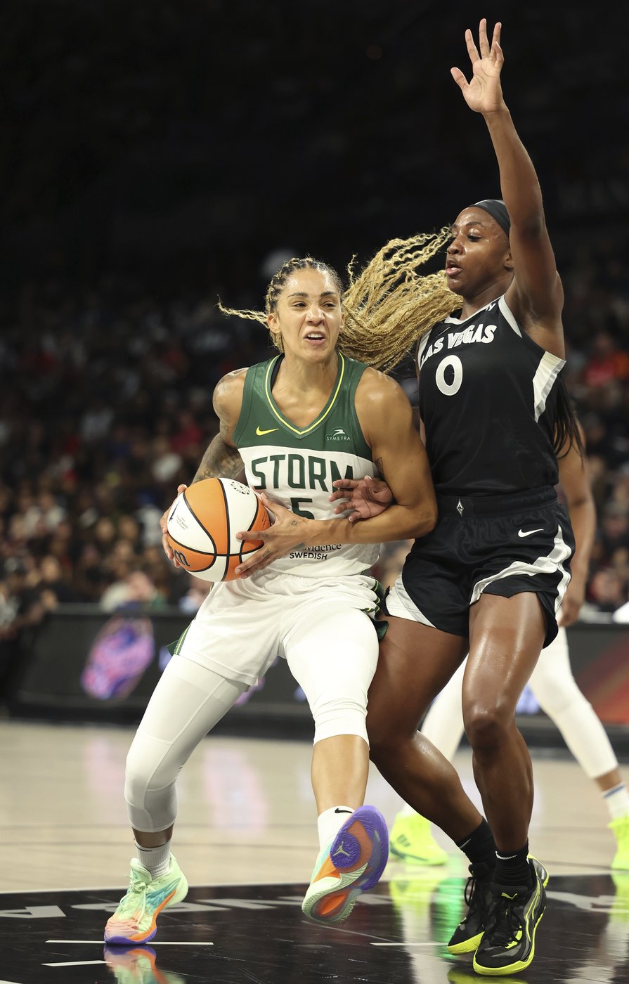 A'ja Wilson scores 21 after snagging third MVP award, helps Aces beat Storm 78-67 in playoff opener | iNFOnews.ca