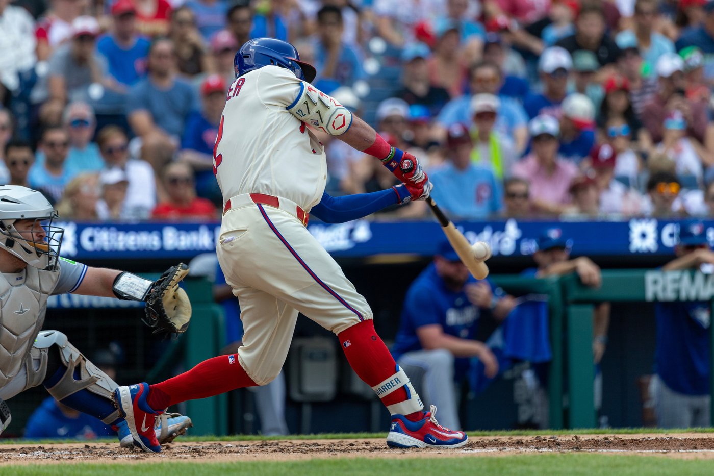 Schwarber hits 2 HRs, Hill delivers RBI single in 12th inning as Phillies beat Blue Jays 7-6 | iNFOnews.ca Schwarber hits 2 HRs, Hill delivers RBI single in 12th inning as Phillies beat Blue Jays 7-6 | iNFOnews.ca
